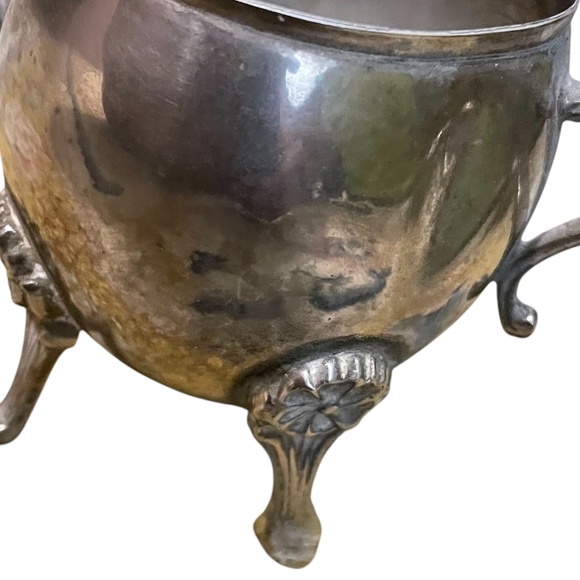 Vintage Silver-plated Coffee/Tea Dispenser Creamer Pot Lidded/Footed Sugar Bowl - Picture 8 of 12